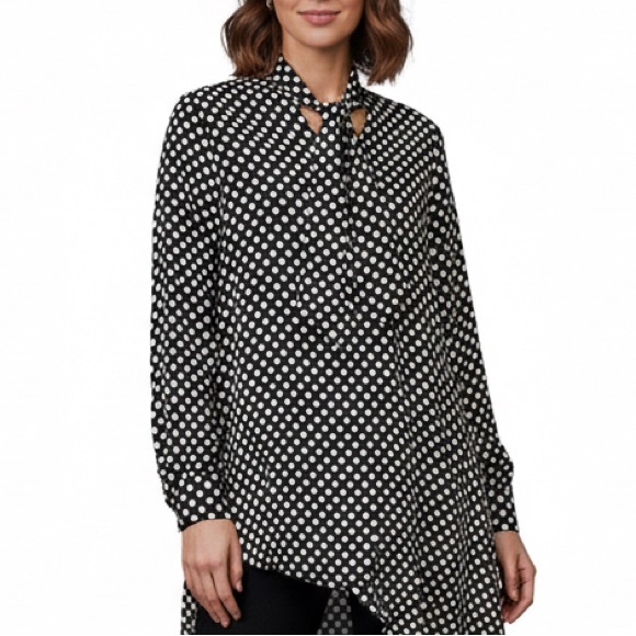 Zara Tops - 44# Zara Polka Dots Geometric/Assimetrical Women Blouse NWOT